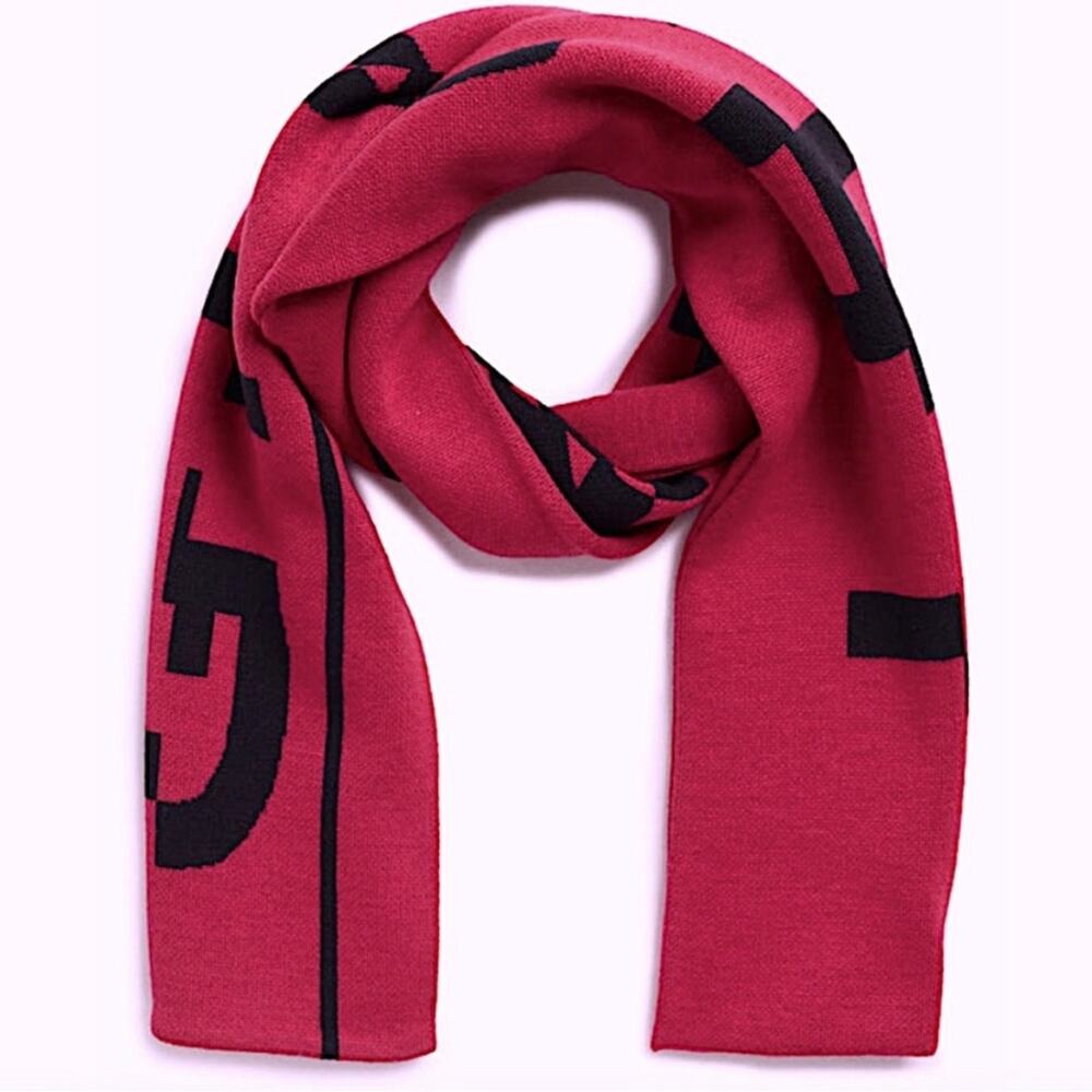 #GIVENCHY Off Center Logo Scarf Fuschia NEW - Picture 2 of 8